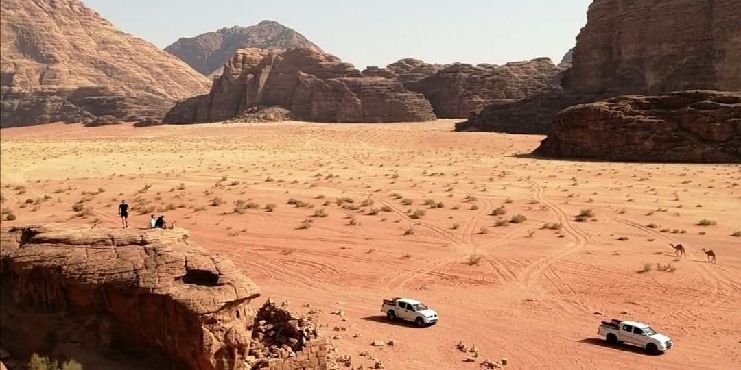 Wadi Rum juste au-dessus du lieu où Lawrence d’Arabie aurait résidé.