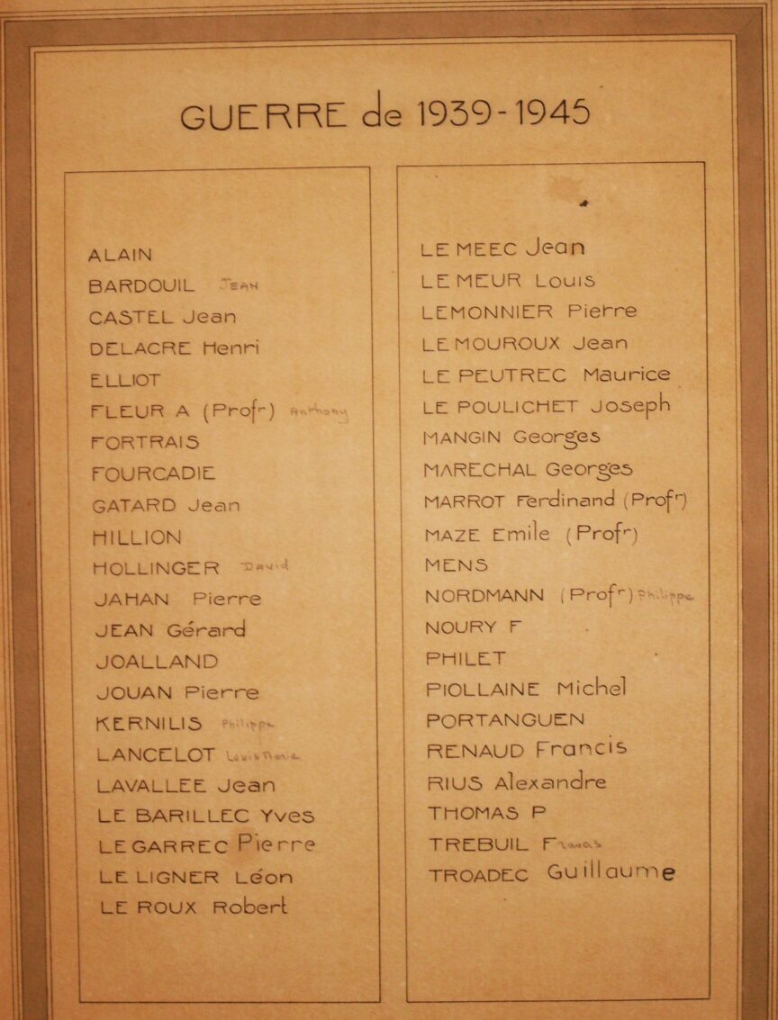 1939-1945-Table mémorielle du lycée